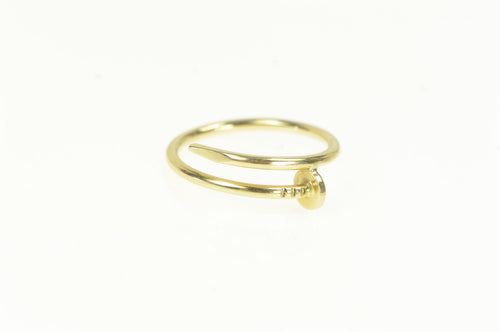 14K Nail Wrap Spiral Unique Statement Band Ring Yellow Gold