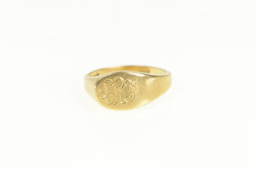 14K LRF Monogram Engraved Child's Baby Ring Yellow Gold