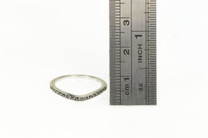 14K Curved Black Diamond Contour Wedding Band Ring White Gold