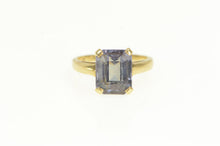 Load image into Gallery viewer, 14K Emerald Cut Vintage Amethyst Statement Ring Yellow Gold