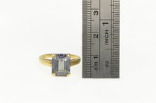 Load image into Gallery viewer, 14K Emerald Cut Vintage Amethyst Statement Ring Yellow Gold