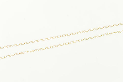 14K 1.0mm Cable Chain Vintage Simple Link Necklace 18