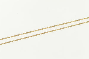 14K 1.0mm Classic Simple Rolling Link Twist Chain Necklace 16" Yellow Gold