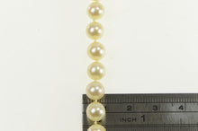 Load image into Gallery viewer, 14K 1950&#39;s 7.6mm Pearl Beaded Diamond Clasp Necklace 23.5&quot; White Gold