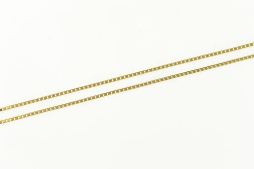 14K 1.0mm Vintage Square Link Classic Box Chain Necklace 16