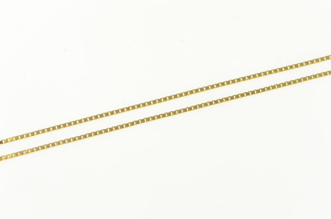 14K 1.0mm Vintage Square Link Classic Box Chain Necklace 16