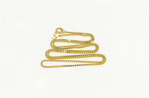 14K 1.0mm Vintage Square Link Classic Box Chain Necklace 16" Yellow Gold