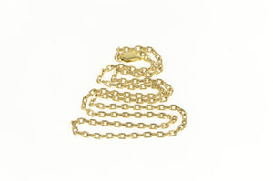 14K 3.3mm Thick Cable Oval Paperclip Chain Necklace 20" Yellow Gold