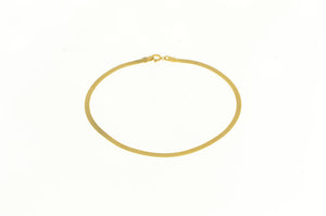 14K I Love You Herringbone Chain Romantic Bracelet 6.75" Yellow Gold