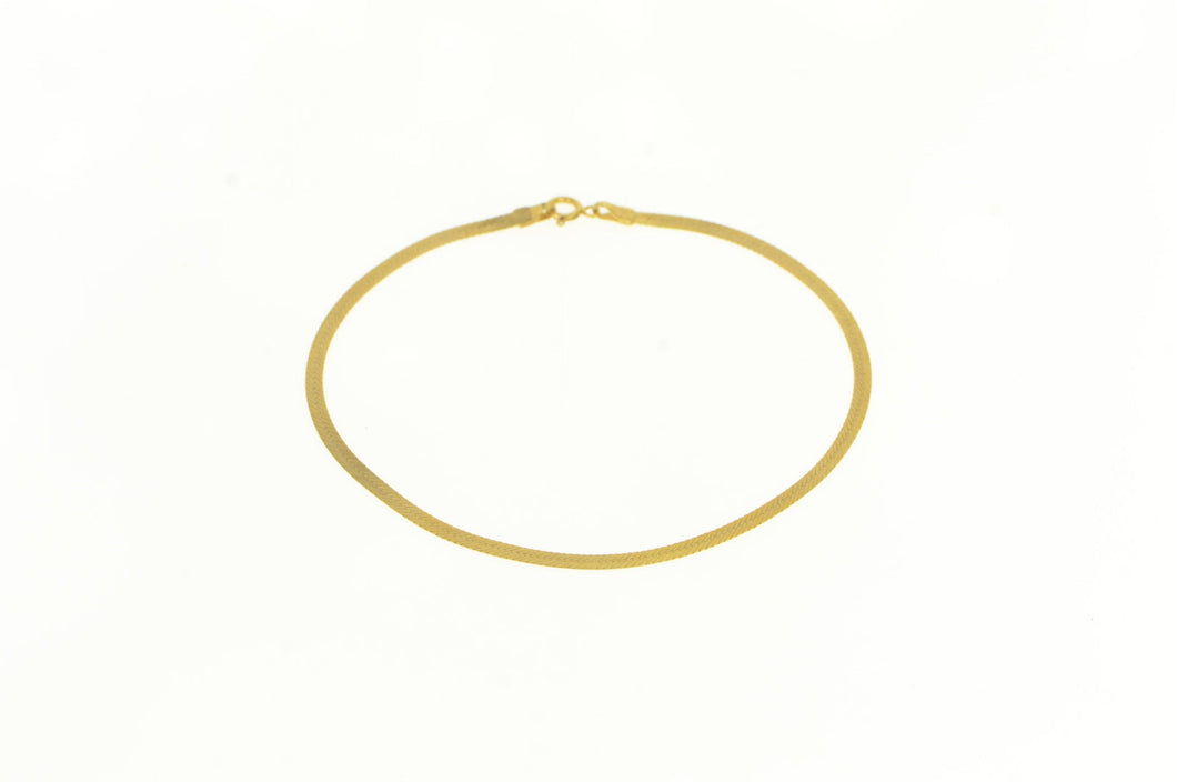 14K I Love You Herringbone Chain Romantic Bracelet 6.75