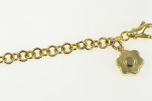 Load image into Gallery viewer, 14K Puffy Flower Daisy Cable Chain Link Vintage Bracelet 7&quot; Yellow Gold