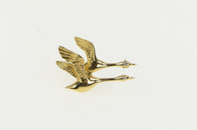 Load image into Gallery viewer, 14K Diamond Eyed Canadian Geese Flying Pin/Brooch Yellow Gold