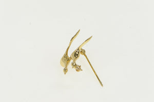 14K Diamond Eyed Canadian Geese Flying Pin/Brooch Yellow Gold