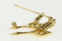 Load image into Gallery viewer, 14K Diamond Eyed Canadian Geese Flying Pin/Brooch Yellow Gold