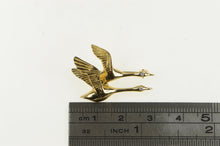 Load image into Gallery viewer, 14K Diamond Eyed Canadian Geese Flying Pin/Brooch Yellow Gold