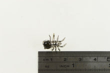 Load image into Gallery viewer, 14K Black Star Sapphire Spider Black Widow Lapel Pin/Brooch White Gold