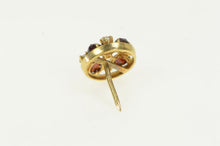 Load image into Gallery viewer, 14K Victorian Garnet Diamond Round Cluster Lapel Pin/Brooch Yellow Gold