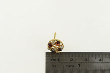 Load image into Gallery viewer, 14K Victorian Garnet Diamond Round Cluster Lapel Pin/Brooch Yellow Gold