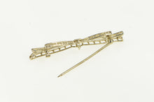 Load image into Gallery viewer, 14K Art Deco Diamond Ornate Filigree Bow Ribbon Pin/Brooch White Gold