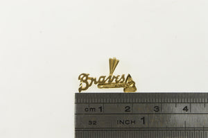 14K Atlanta Braves Baseball Team Word Cut Out Charm/Pendant Yellow Gold