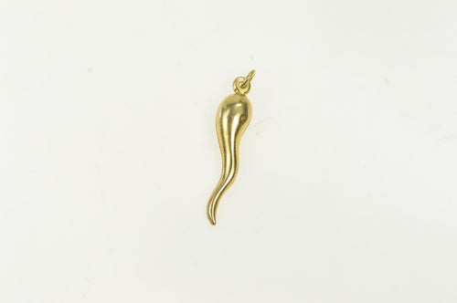14K Traditional Italian Horn Protection Symbol Charm/Pendant Yellow Gold