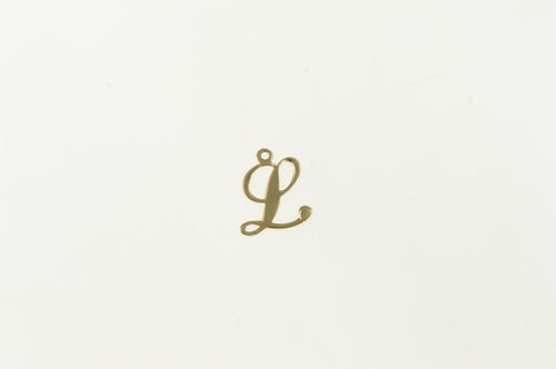 14K L Cursive Initial Monogram Name Letter Charm/Pendant Yellow Gold