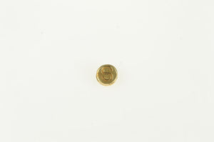 14K S Letter Initial Monogram Name Round Circle Pendant Yellow Gold