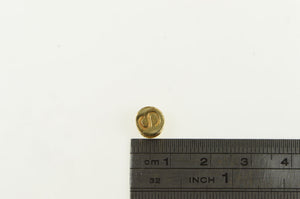 14K S Letter Initial Monogram Name Round Circle Pendant Yellow Gold