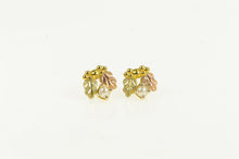 Load image into Gallery viewer, 14K Black Hills Leaf Pearl Vintage Classic Stud Earrings Yellow Gold
