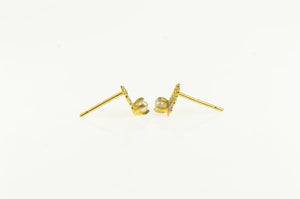 14K Black Hills Leaf Pearl Vintage Classic Stud Earrings Yellow Gold