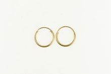 Load image into Gallery viewer, 14K 9.7mm Round Classic Vintage Seamless Hoop Earrings Yellow Gold