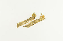 Load image into Gallery viewer, 14K Herringbone Wide Chain Dangle Squared Earrings Yellow Gold