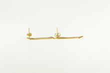 Load image into Gallery viewer, 14K Herringbone Wide Chain Dangle Squared Earrings Yellow Gold