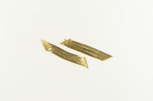 Load image into Gallery viewer, 14K Herringbone Wide Chain Dangle Squared Earrings Yellow Gold