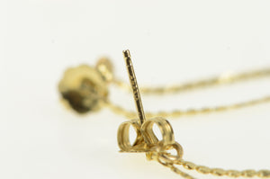 14K Serpentine Chain Link Dangle Hoop Vintage Earrings Yellow Gold