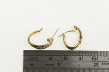 Load image into Gallery viewer, 10K Black Hills Leaf Oval Statement Hoop Earrings Yellow Gold