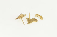 Load image into Gallery viewer, 10K Black Hills Leaf Guardian Angel Stud Earrings Yellow Gold