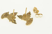 Load image into Gallery viewer, 10K Black Hills Leaf Guardian Angel Stud Earrings Yellow Gold