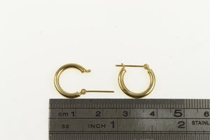 10K 14.0mm Classic Simple Plain Vintage Hoop Earrings Yellow Gold