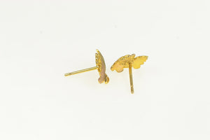 10K Black Hills Leaf Cluster Vintage Stud Earrings Yellow Gold