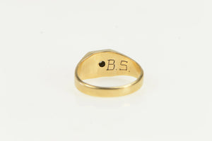 10K Art Deco Squared Diamond Vintage Statement Ring Yellow Gold