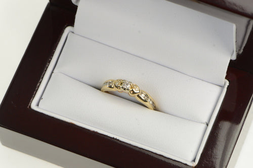 14K Classic Diamond Vintage Promise Engagement Ring Yellow Gold