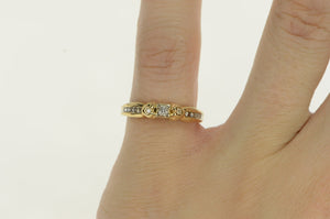 14K Classic Diamond Vintage Promise Engagement Ring Yellow Gold