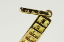 Load image into Gallery viewer, 14K Curved Invisible Set Citrine Diamond Bar Pendant Yellow Gold