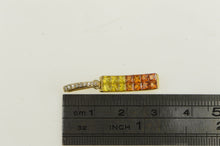Load image into Gallery viewer, 14K Curved Invisible Set Citrine Diamond Bar Pendant Yellow Gold