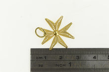 Load image into Gallery viewer, 14K Filigree Maltese Cross Ornate Vintage Pendant Yellow Gold