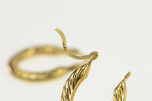 Load image into Gallery viewer, 14K Oval Twist Design Vintage Puffy Hoop Earrings Yellow Gold