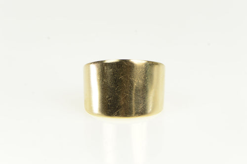 14K 15.9mm Graduated Squared Statement Band Ring Yellow Gold