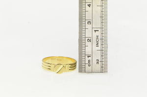 14K Vintage Screw Motif Flathead Rivet Statement Ring Yellow Gold