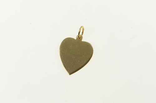 14K Heart Vintage Retro Engravable Love Symbol Charm/Pendant Yellow Gold